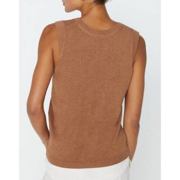 Brochu Walker Loreen Layered Tank Top in Porcini Tan & White Combo, Size Small - Picture 2 of 9